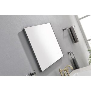 Specchio da Bagno Moderno LED Retroilluminato 32x24 Pollici con Cornice in Metallo, Montaggio a Parete, Pulsante Smart Touch, Funzione Antiappannamento e Memoria - Product Image 4