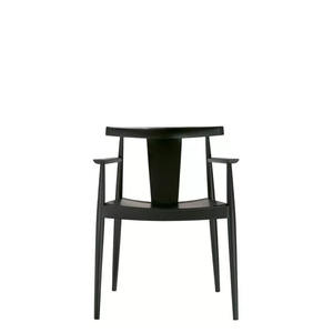 Silla de Comedor Moderna de Madera de Teca Reciclada Sólida de Alta Gama, Muebles Negros sin Cojín para Apartamento, Hotel y Restaurante - Product Image 4