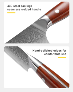 Cuchillo de Cocina Premium de Acero de Damasco con Mango de Madera, Afilado como una Navaja, Cuchillería Profesional, Proveedor de Fábrica - Product Image 4