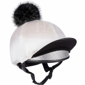 Ropa Ecuestre de Diseño, Funda para Casco de Equitación de Invierno, Pelo Sintético con Pompones, Gorro Elástico para Competición - Product Image 6