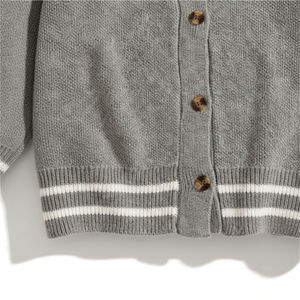 Suéter Cárdigan de Punto con Logotipo Personalizado, Diseño a Cuadros Acrílicos, Cierre de Botones, Cuello en V, Dobladillo Acanalado, Unisex, Ropa Casual para Venta al Por Mayor - Product Image 5