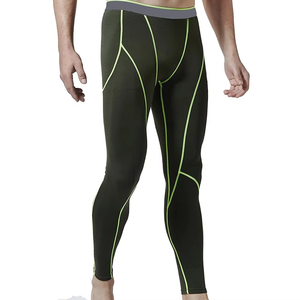 Leggings de compression personnalisés pour hommes, en tissu tricoté Spandex/Polyester, vêtements de sport pour la salle de sport, la remise en forme et la course à pied - Product Image 2