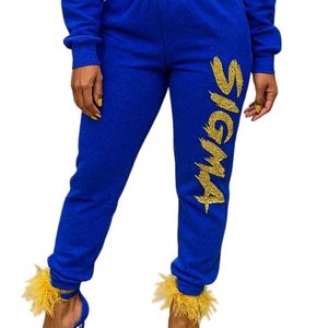 <b>Women</b> Royal Blue <b>Glitter</b> Cropped Hoodie Jogger Set Fleece Two Piece Sweat <b>Suit</b> Sparkle Pullover Pants Matching Casual Lounge - Product Image 6