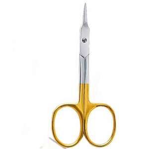 Tijeras para Uñas con Mango Chapado en Oro, Hoja Curva de Acero Inoxidable, Tijeras para Manicura y Cutículas, Venta Directa de Fábrica - Product Image 1
