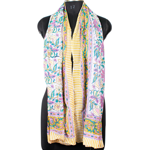 Luxury Cotton Hand Block Print <b>Sarong</b> Multicolor Floral Print Long Scarf Soft Beach Wear Pareo Bikini Cover-up Pareo - Product Image 5