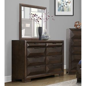 Meuble de chambre à coucher avec panneau surélevé à l'avant Design contemporain Commode contemporaine à 8 tiroirs avec finition espresso chaude 1 pièce - Product Image 4