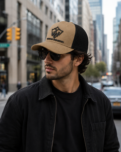 Casquette unisexe en maille kaki et noire avec visière incurvée, chapeau de sport respirant pour l'extérieur, logo personnalisé - Product Image 6