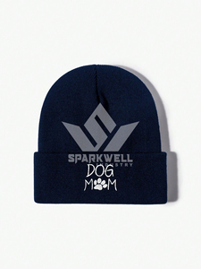 Gorro unisex negro con bordado de mamá de perro, gorro de invierno informal para adultos, 56-58 cm - Product Image 5