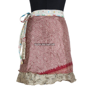 Nueva Llegada 2026: Minifalda de Seda Vintage India para Mujer, Hermosa Falda Corta de Seda Estilo Sari - Product Image 3
