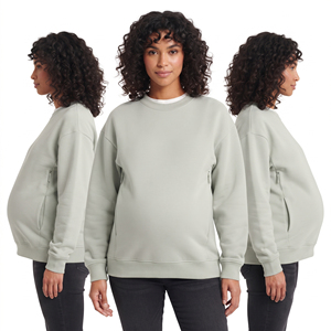 Wholesale Maternity <b>Nursing</b> Sweatshirts Women 100% Cotton Fleece Breastfeeding Sweat Shirts Ladies Crew Neck <b>Nursing</b> Sweatshirts - Product Image 1