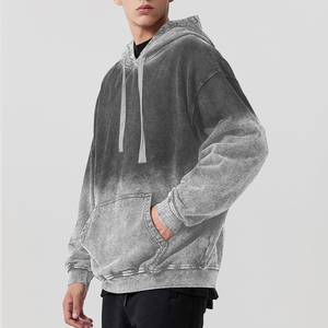 Sweat à capuche pour homme en coton épais, style streetwear, délavé à l'acide, coupe oversize, effet vintage, qualité supérieure, prix OEM abordable - Product Image 3