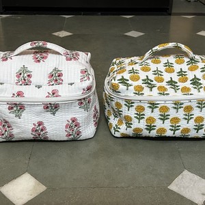 New Design Women Travel Soft Quilting Large Vintage Cotton <b>Cosmetic</b> Bag Waterproof Eco-Friendly Portable Cute Girl <b>Storage</b> - Product Image 2