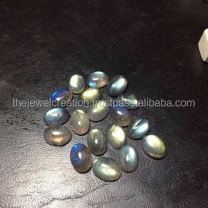 Cabochons ovales plats en labradorite naturelle de 6 mm et 8 mm, pierres précieuses en vrac pour la fabrication de bijoux, qualité AAA, semi-précieuses, IGI 2026 - Product Image 1