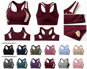 เสื้อชั้นในกีฬาผู้หญิงสีดำแบบ Racerback คอกลม รองรับทรงได้ดี ระบายอากาศได้ดี เป็นมิตรกับสิ่งแวดล้อม เหมาะสำหรับโยคะ ออกกำลังกาย ดีไซน์ตาข่ายไร้รอยต่อ น้ำหนักเบา - Product Image 2