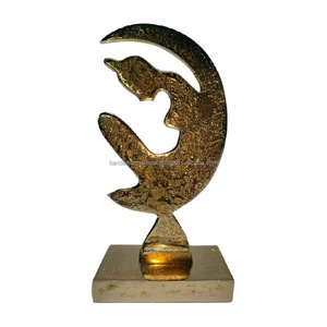 Aluminium Decorative Moon Shape Sculpture With <b>Gold</b> Finished For Home Decoration Metal Sculpture Diwali gift Items - Product Image 1