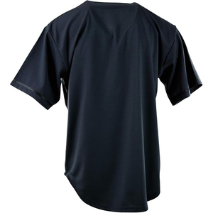 Plain Navy Blue Baseball Jersey Blank V-Neck Button Down Mesh Shirt For Customization <b>Performance</b> <b>Wear</b> - Product Image 5