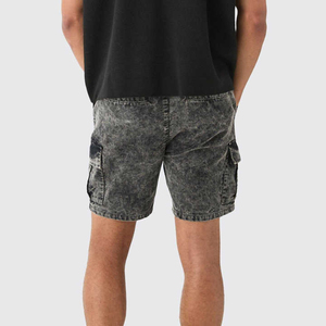 Shorts de jogging en molleton bouclette pour hommes, en coton délavé à l'acide, à ourlet brut, style vintage, respirants, antibactériens, OEM ODM - Meilleures ventes - Product Image 3