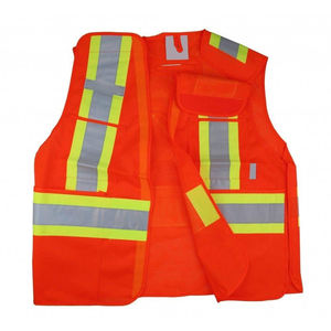 Gilet de sauvetage orange haute visibilité respirant et réfléchissant avec sifflet et sangle de maintien à la taille, gilet de sécurité 100N avec support pour la tête - Product Image 1