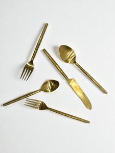 Ensemble de couverts élégants en métal, fourchette, cuillère, couteau en acier inoxydable, vaisselle, accessoires pour la salle à manger, la cuisine, le restaurant, l'hôtel, la maison, les fêtes - Product Image 2