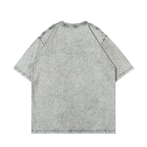 เสื้อยืดโอเวอร์ไซส์ปักโลโก้ตามสั่ง ผ้าฝ้าย 100% ซักกรด แต่งแพทช์รูปดาว สไตล์ดิสเทรส สำหรับผู้ชาย แห้งเร็ว เป็นมิตรกับสิ่งแวดล้อม - Product Image 2