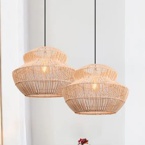Creative Rattan Pendant <b>Light</b> for Dining Room Rattan Ceiling Pendant <b>Light</b> Bohemian Style - Product Image 2