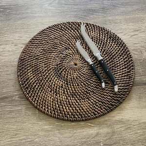 High Quality Eco-friendly Woven Straw <b>Mat</b> Bamboo Coasters Set Unique Rattan Placemat for Home Hotels Weddings Classic Decorative - Product Image 1