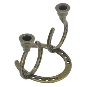 Support de bougie en laiton antique à 2 bras en forme de fer à cheval, prix de gros usine, articles de décoration de table - Product Image 6