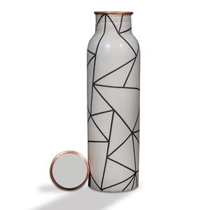 Floral Pattern Customized Large Capacity Eco-Friendly <b>Metal</b> Thermos Copper Lid Portable Travel <b>Water</b> <b>Bottle</b> Contemporary Design - Product Image 3