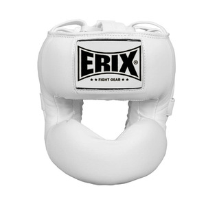 Best Quality Full <b>Face</b> Leather Boxing Head Guard with Hook & Loop Closure Double Visor for Training/Sparring KickBoxing Muaythai - Product Image 6