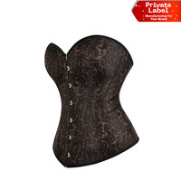 Conjunto de Corsé Clásico Estilo Victoriano para Mujer, Brocado Renacentista, Bustier Retro con Patrón Jacquard, Conjunto sin Tirantes, Transpirable