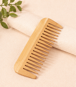 Premium Modern Handmade Bamboo <b>Wide</b> Tooth Natural Wooden Detangling Eco-Friendly Sustainable Folk Art Hair <b>Comb</b> Grooming Tool - Product Image 4