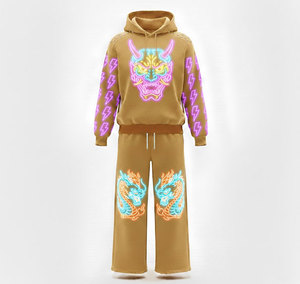 เสื้อฮู้ด Cyberpunk Techwear สำหรับผู้ชาย ลายกราฟิกเส้นอิเล็กทรอนิกส์สีนีออน ดีไซน์สดใส พิมพ์ลายแบบ Sublimation - Product Image 1