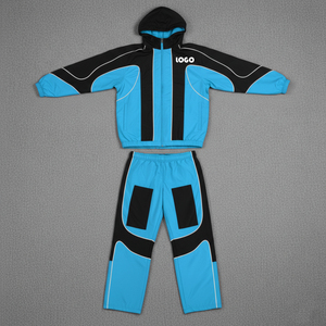 Chándal Unisex para Adultos con Capucha, Cierre Frontal Completo, Logotipo, Bloques de Color, Deportivo, Transpirable, de Poliéster, para Otoño - Product Image 5