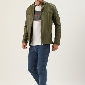 Veste en cuir pour homme à manches longues, imperméable, prix abordable, fabricant pour marque de vêtements, veste en cuir PU personnalisée pour motard. - Product Image 3