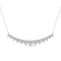 Collier au design incurvé serti de diamants de laboratoire multi-couleurs à taille ronde, inspiré du Voile de Vénus, magnifique bijou de mariée pour mariage