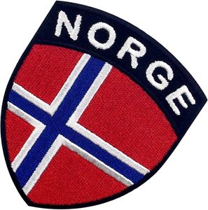Parche Bordado con la Bandera de Noruega, Aplique Termoadhesivo o para Coser, Escudo Nacional Noruego - Product Image 4