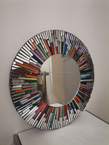 Miroir mural mosaïque en verre de qualité d'exportation fait à la main pour décoration murale de salle de bain hôtel et restaurants de l'Inde - Product Image 6