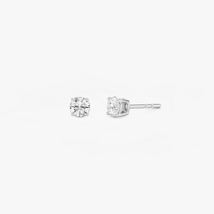 ต่างหูเพชรทรงเหลี่ยมเจียระไนแบบคลาสสิก 4 ขา ชุบโรเดียม ทองคำขาว 14K น้ำหนัก 0.5 กะรัต เพชรเลี้ยงในห้องปฏิบัติการ สำหรับผู้หญิง ทันสมัย - Product Image 2