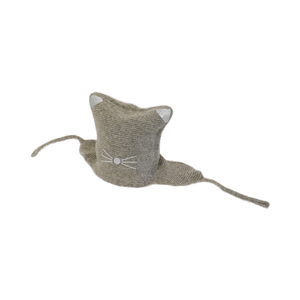 Chapeau béret en laine grise biologique pour enfants MONECO avec motif imprimé de chat, design mignon unisexe, chaud et doux pour l'hiver, écologique, 4-7 ans - Product Image 4