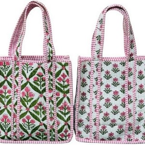 กระเป๋าโท้ทผ้าฝ้ายสีชมพูสุดเก๋พร้อมลายปักดอกไม้สไตล์โบฮีเมียน กระเป๋าช้อปปิ้งแบบเปิดด้านบนสำหรับผู้หญิงทุกฤดูกาล - Product Image 2