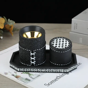 ArabianCraft Bakhoor Burner Set Premium Handmade Wood & Leather <b>Incense</b> <b>Holder</b> with Serving Tray for Oud, Bakhoor & Luxury - Product Image 4