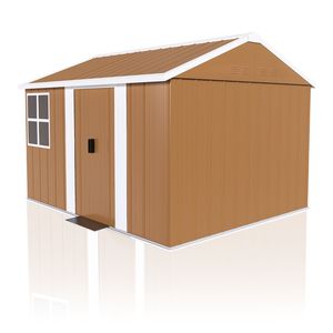Casetta da Giardino in Metallo Resistente 8x10 FT, Impermeabile, con Finestre, Porta con Serratura e Ventilazione per Esterni - Product Image 4