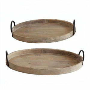 Unique Style Rounded Serving <b>Tray</b> Standard Size For Restaurant Hotels Tabletop Decorative Wood <b>Tray</b> <b>Snacks</b> Server Rounded <b>Trays</b> - Product Image 1