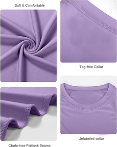 Chemise à manches longues unisexe pour enfants, en polyester à séchage rapide, de couleur violette - Product Image 3
