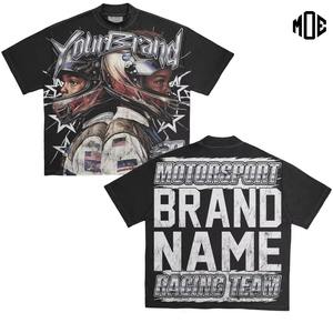 Camiseta Oversize de Streetwear para Hombre, Fabricada a Medida al por Mayor, Transpirable, 100% Algodón, Estilo Vintage, Impresión DTG, Corte Holgado, Hip Hop - Product Image 4