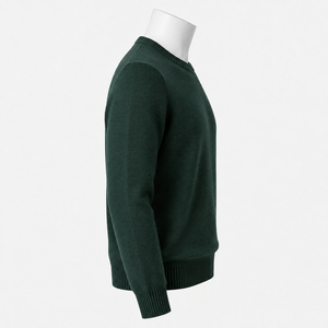 Pull en tricot vert uni pour homme, manches régulières, style automne - Product Image 4
