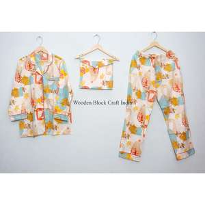 Pijamas elegantes para mujer, de manga larga, para primavera y otoño, conjunto de ropa de dormir transpirable para mujer, de la India. - Product Image 2