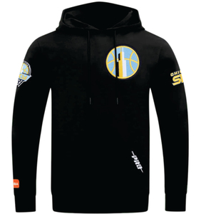 Sweat-shirt à capuche unisexe noir avec logo de basketball imprimé, coupe classique, vêtement décontracté d'hiver, respirant, en coton molletonné brodé - Product Image 1