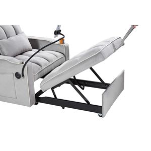 Poltrona Letto Convertibile Regolabile con Tasche Multiple, Divano Pieghevole per Soggiorno e Camera da Letto, Comodo Divano Letto - Product Image 6