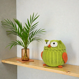 Lovely Owl Toy <b>Storage</b> <b>Basket</b> Rattan Nursery Room Furniture Kids Room Organizer For Toys And Books Decorative Wholesale - Product Image 4